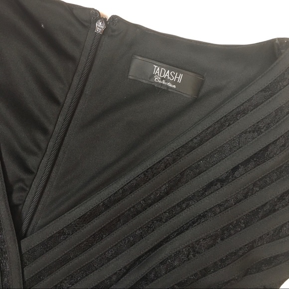 Tadashi Shoji black sheath dress cocktail LBD lace - Picture 6 of 8